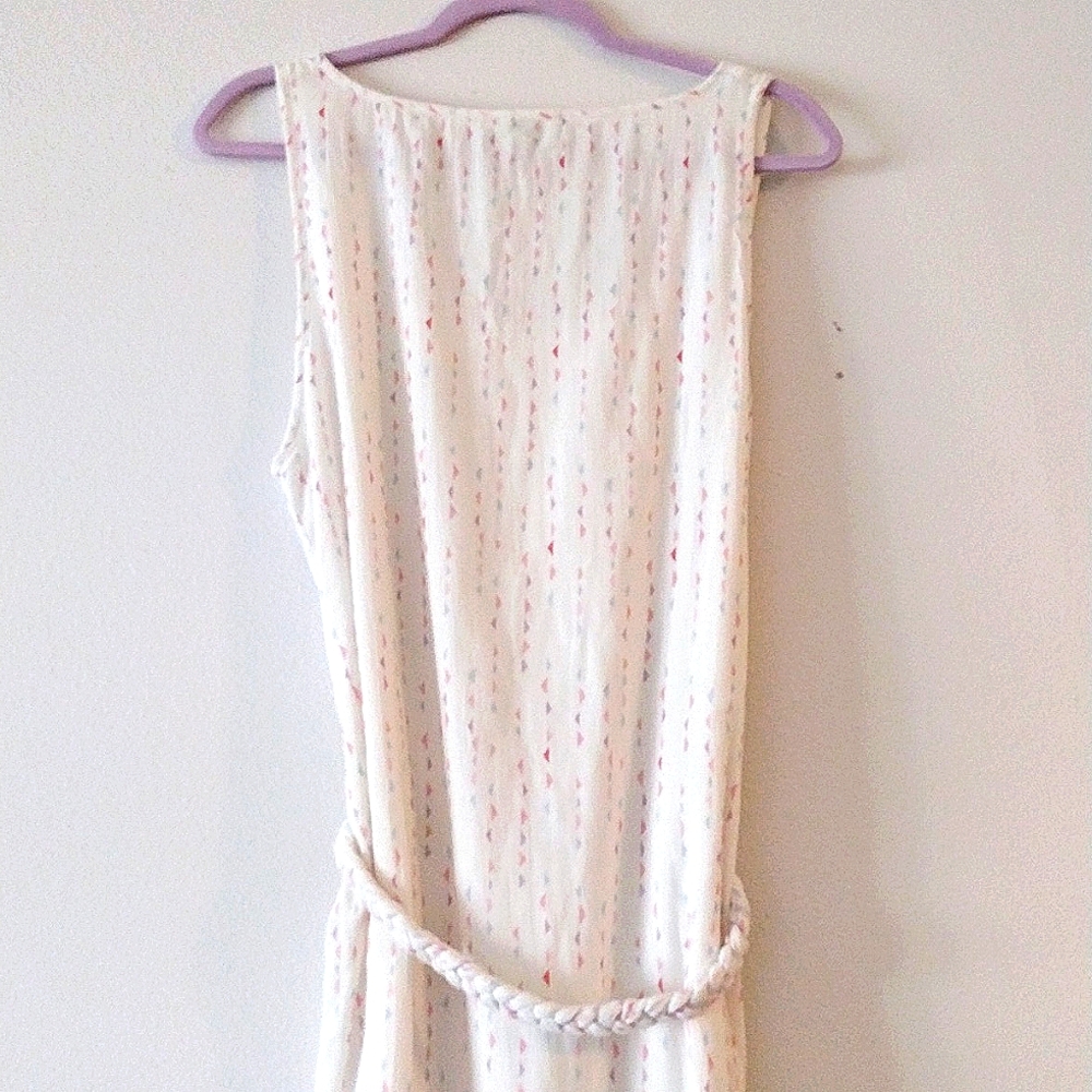 $188 Anthropologie Lilla P Dress Soft Triangle Print Feminine Playful - Picture 6 of 7